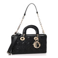 Dior Lambskin Cannage Medium Lady D-Joy Black