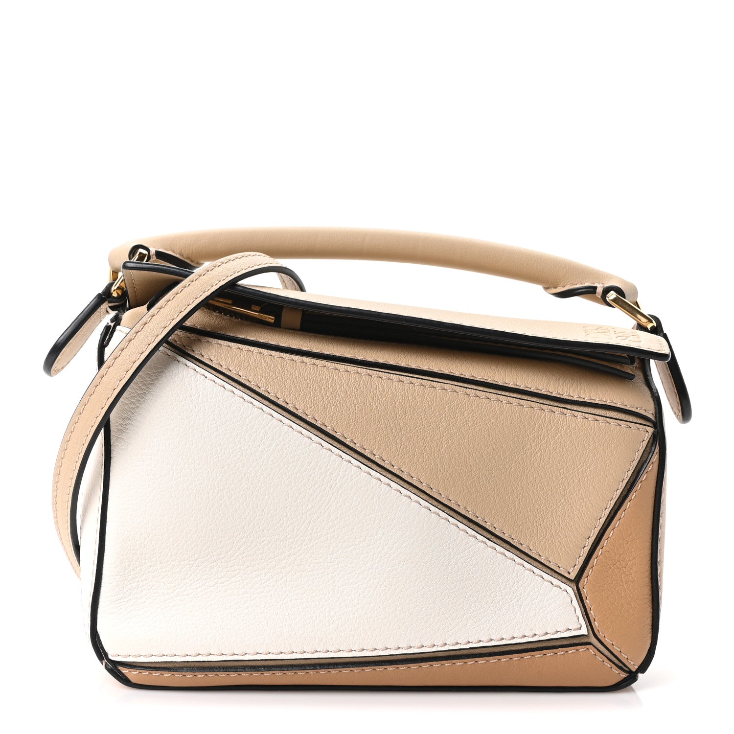 Loewe Calfskin Mini Puzzle Bag Dusty Beige Soft White