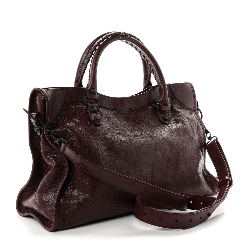 Balenciaga Agneau Arena Classic Hardware Medium Le City Dark Burgundy