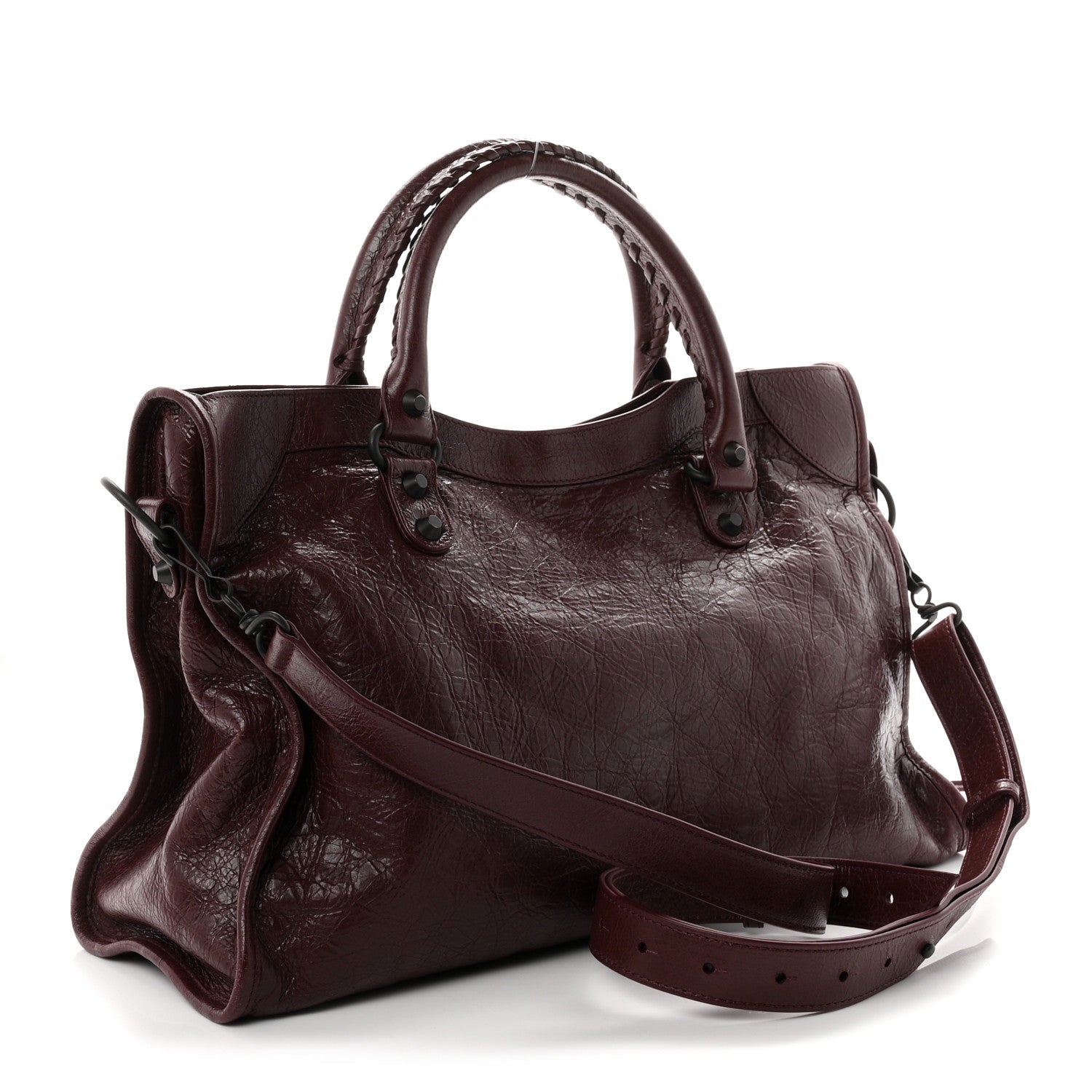 Balenciaga Agneau Arena Classic Hardware Medium Le City Dark Burgundy