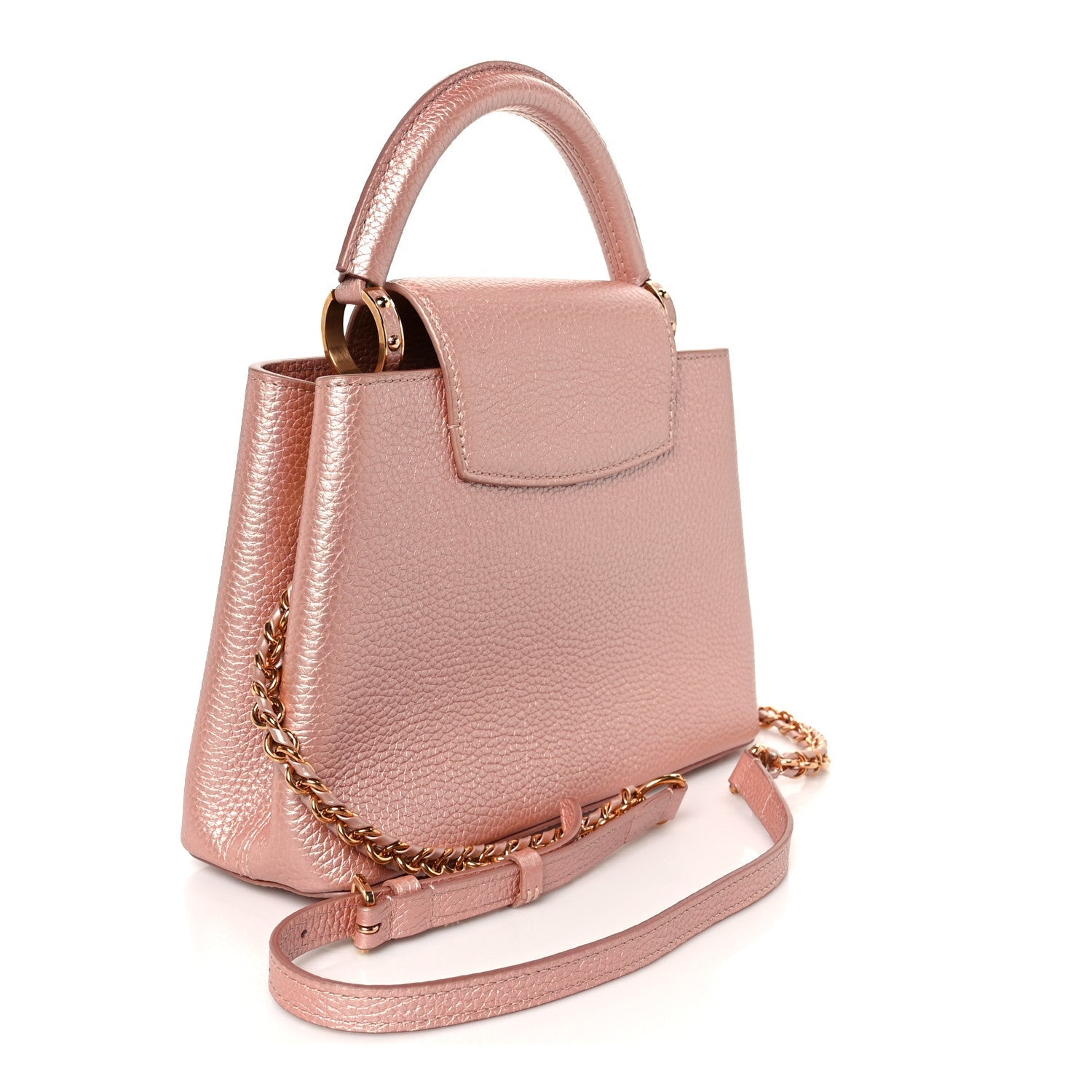 Louis Vuitton Metallic Taurillon Capucines BB Pearly Pink