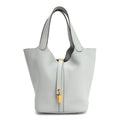 Hermès Taurillon Clemence Picotin Lock 22 MM Bleu Pale