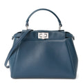 Fendi Nappa Mini Peekaboo Iconic Satchel Pavone