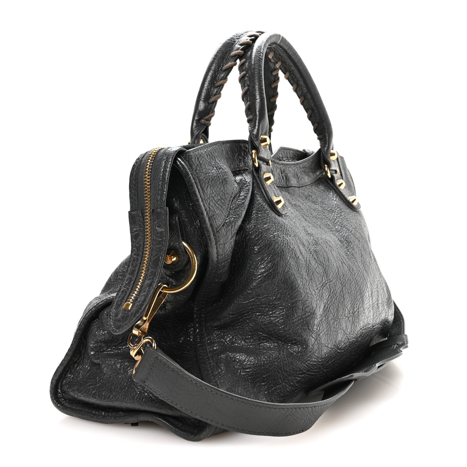 Balenciaga Agneau Classic Gold Hardware City Gris Fossile