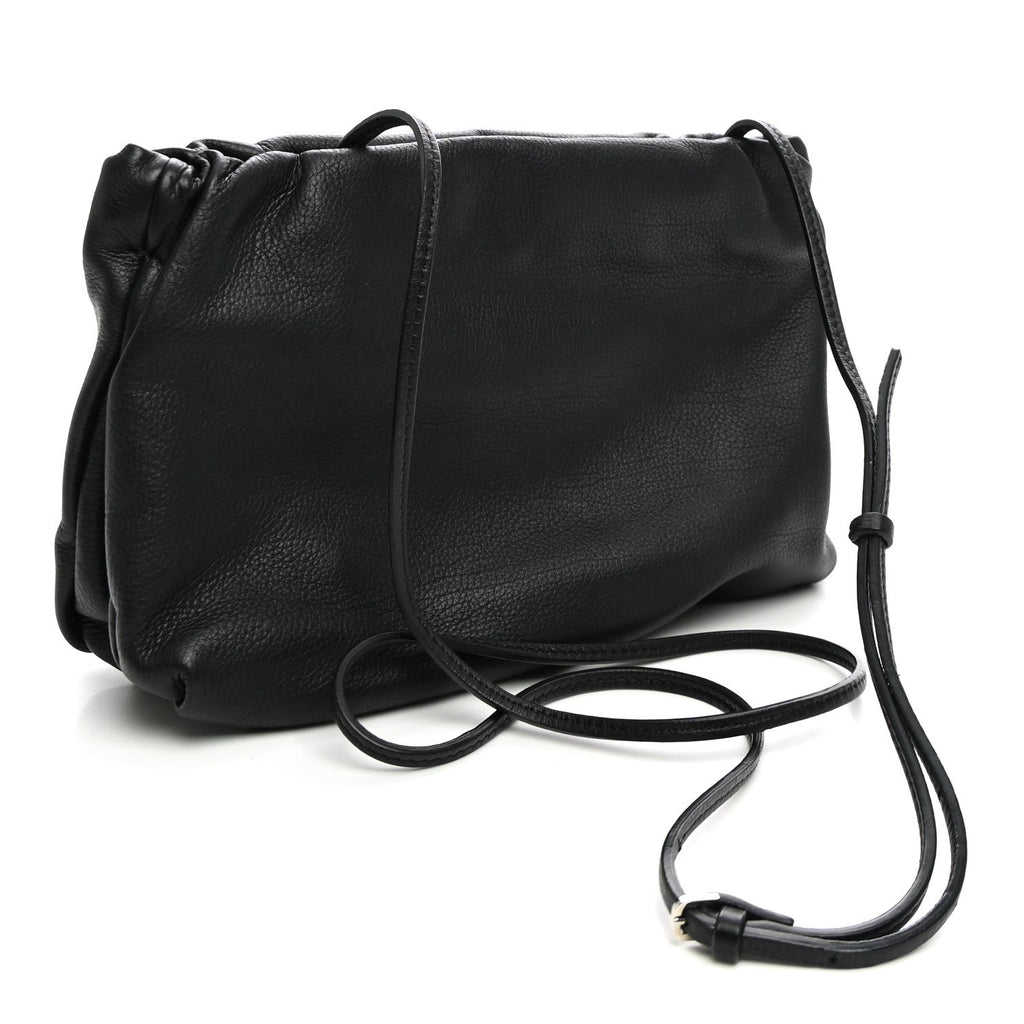 The Row Grained Calfskin Bourse Clutch Black