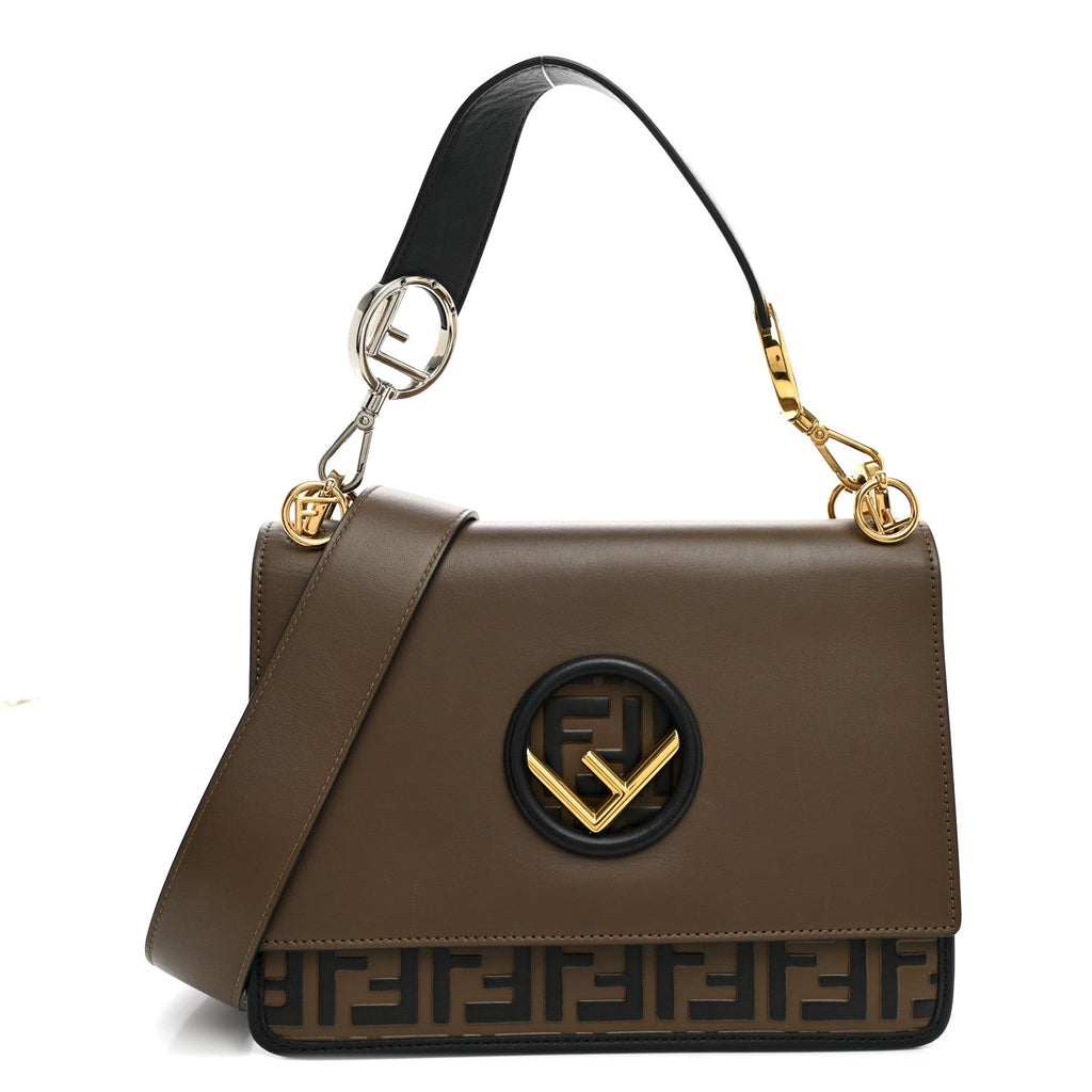 FENDI KAN I F SMALL LEATHER BAG