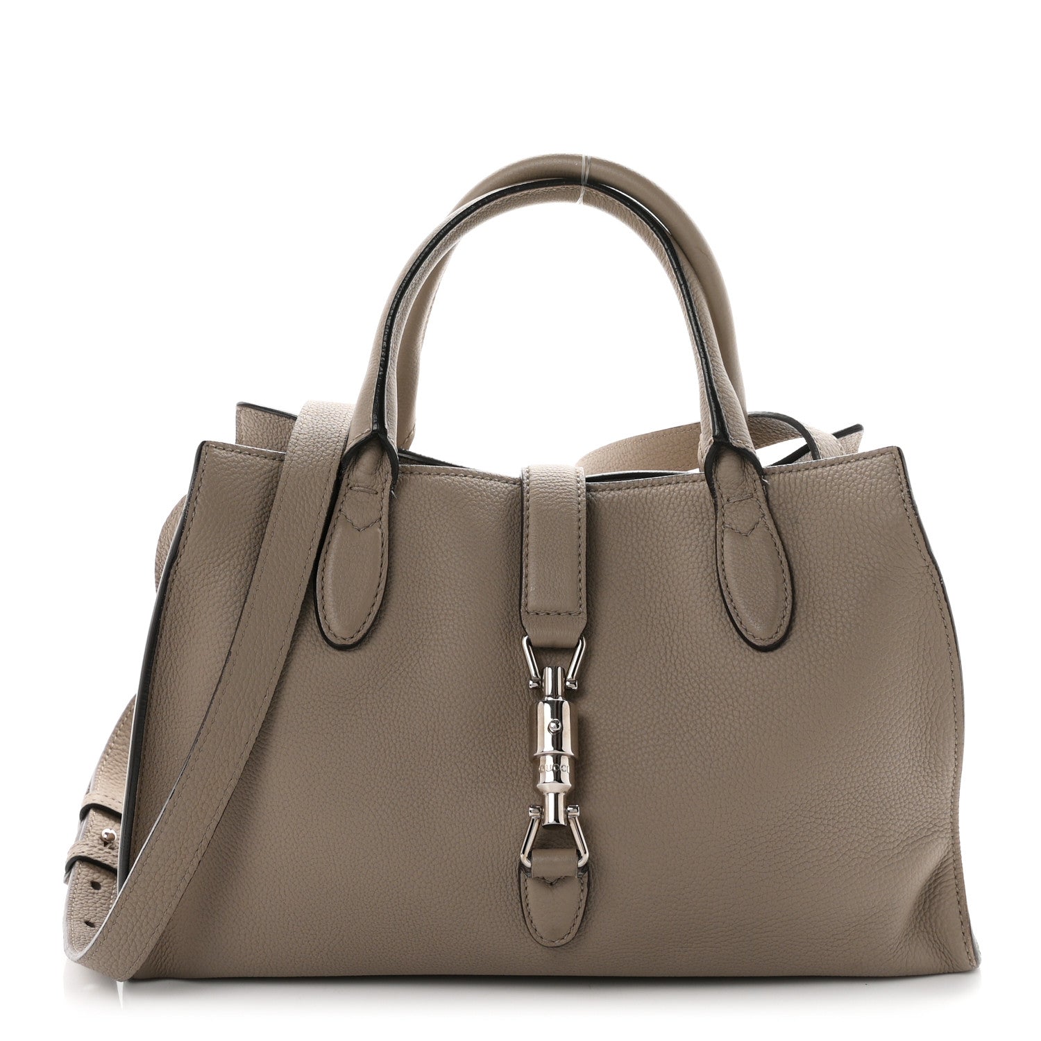 Gucci Soft Calfskin Small Jackie Top Handle Bag Taupe