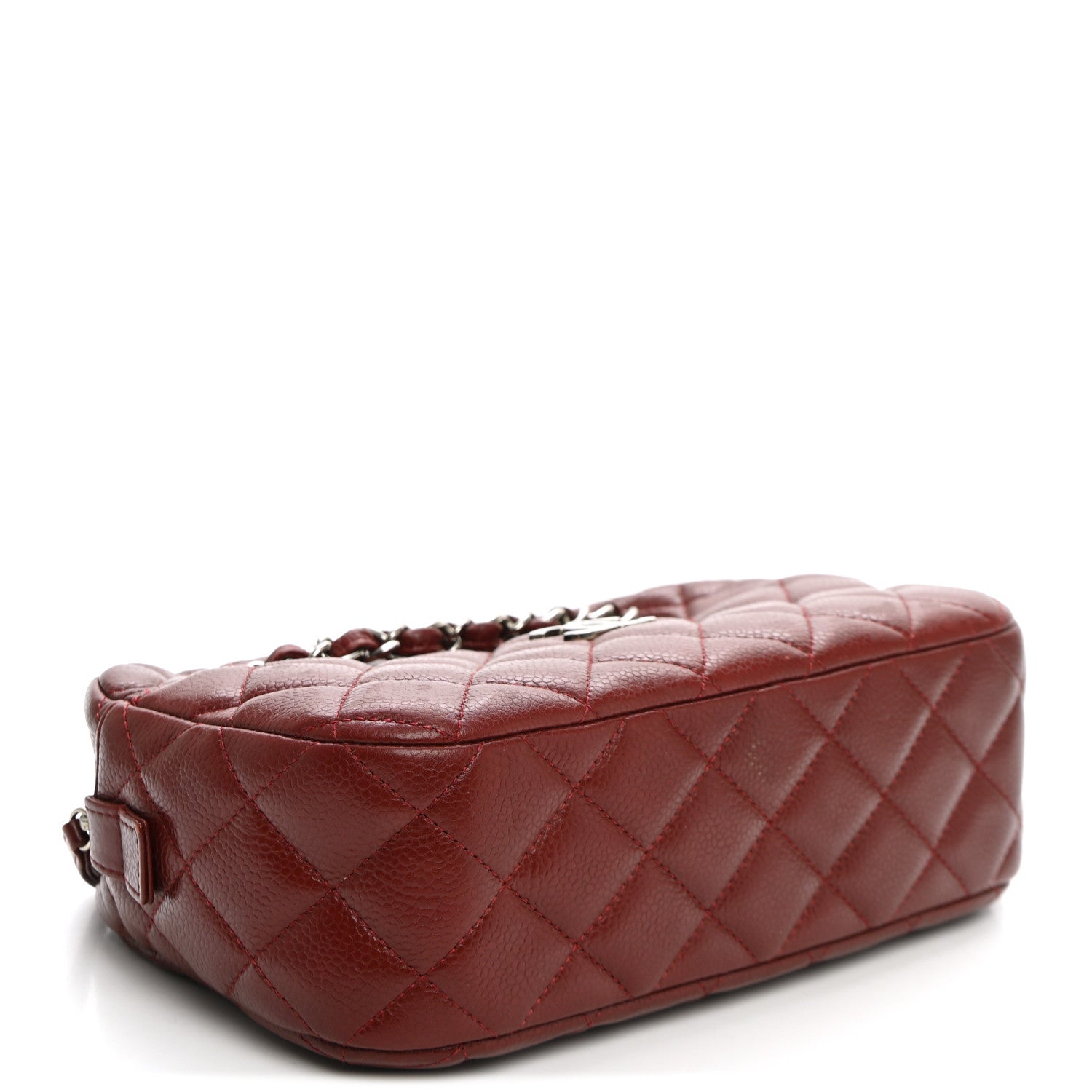 Chanel Caviar Quilted Camera Case Burgundy