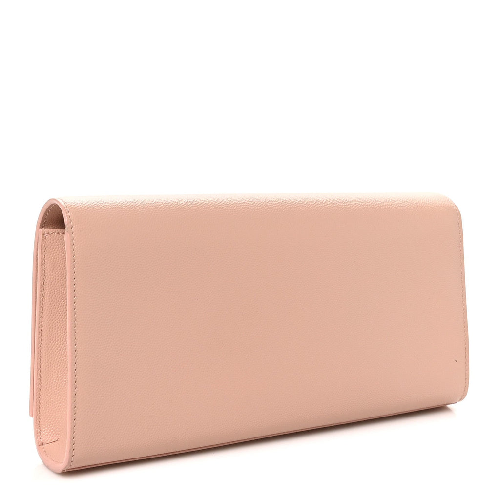 Saint Laurent Calfskin Classic Monogram Cassandre Clutch Blush