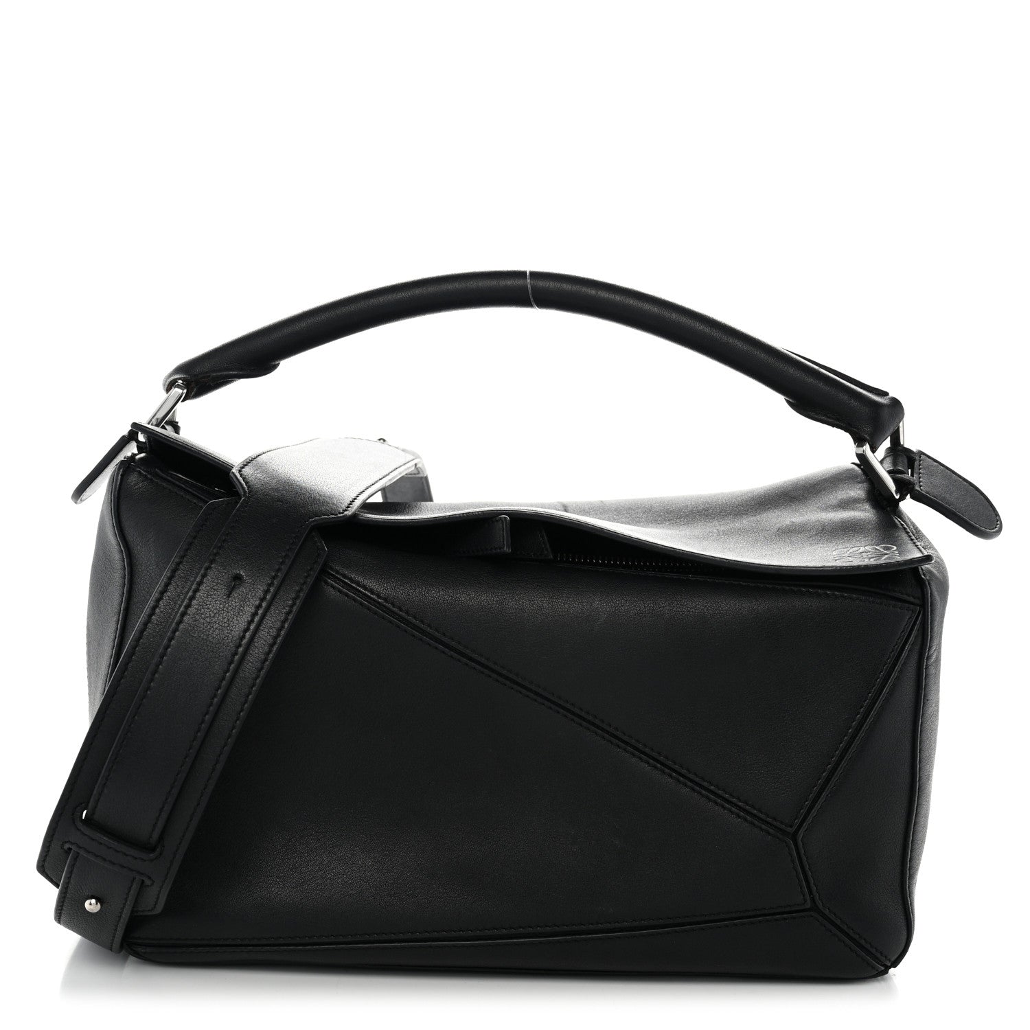 Loewe Calfskin Medium Puzzle Bag Black