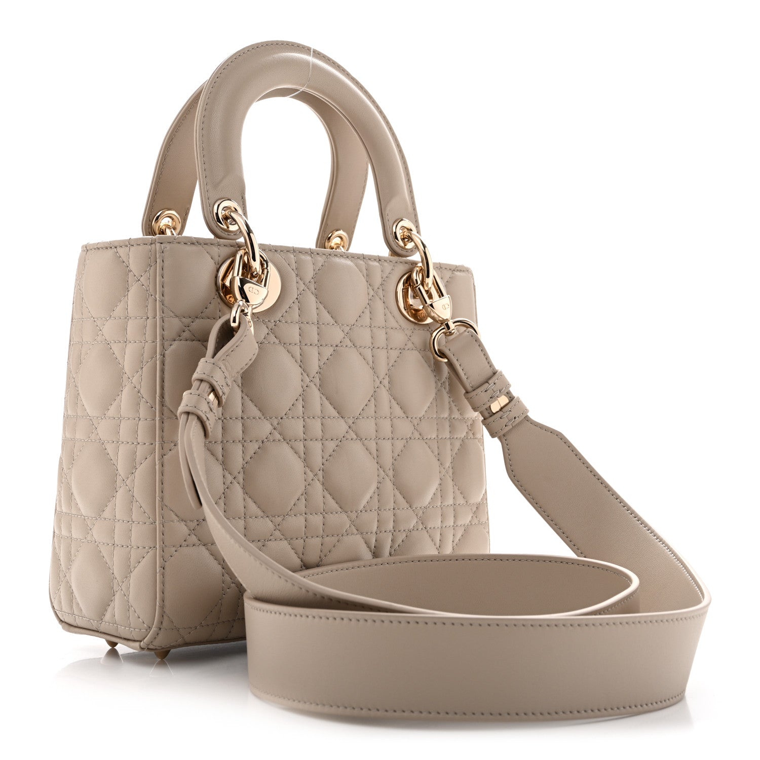 Dior Lambskin Cannage Small My ABCDior Lady Dior Beige