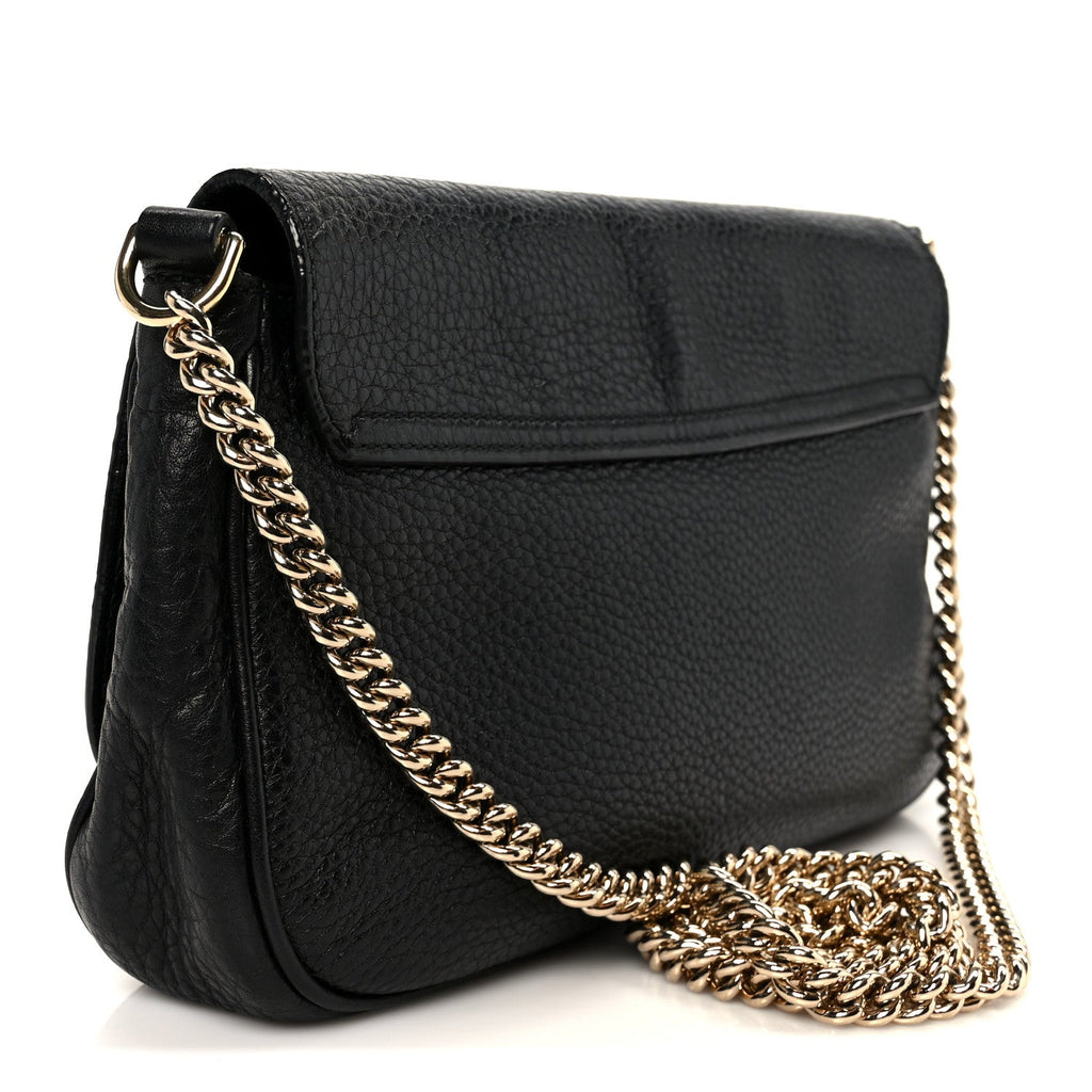 Gucci Pebbled Calfskin Medium Soho Flap Crossbody Black
