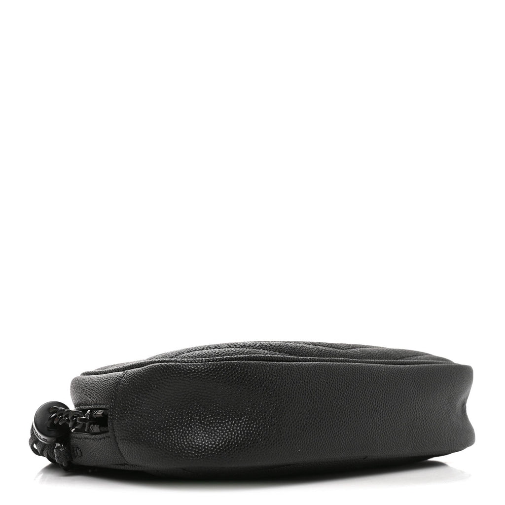 Saint Laurent Grain De Poudre Matelasse Monochrome Monogram Mini Lou Camera Bag Black
