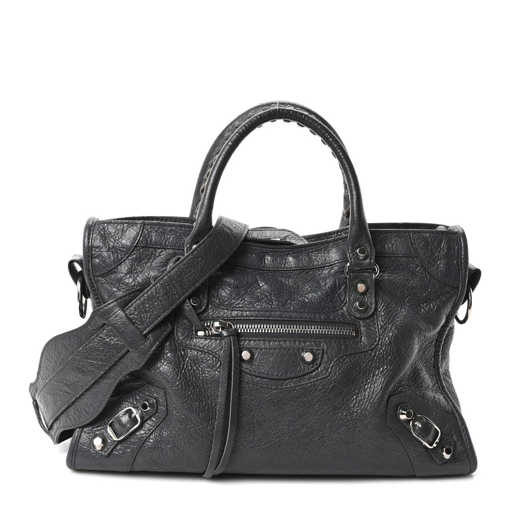 Balenciaga Agneau Classic Silver Hardware S City Gris Fossile