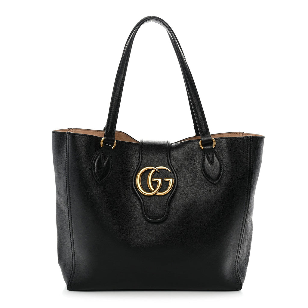 Gucci New Sakai Calfskin Lux Small Dahlia Tote Black