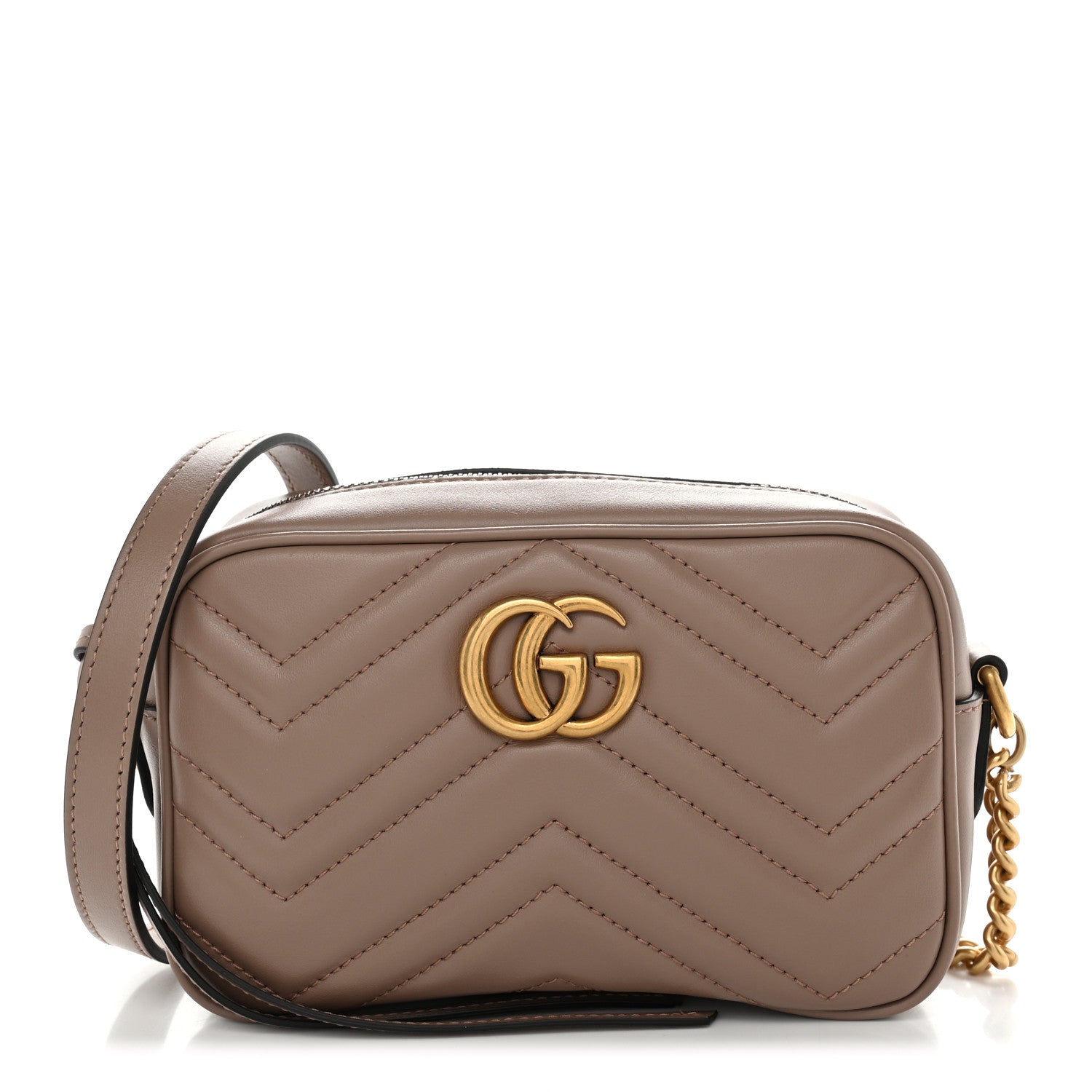 Gucci Calfskin Matelasse Mini GG Marmont Camera Bag Porcelain Rose