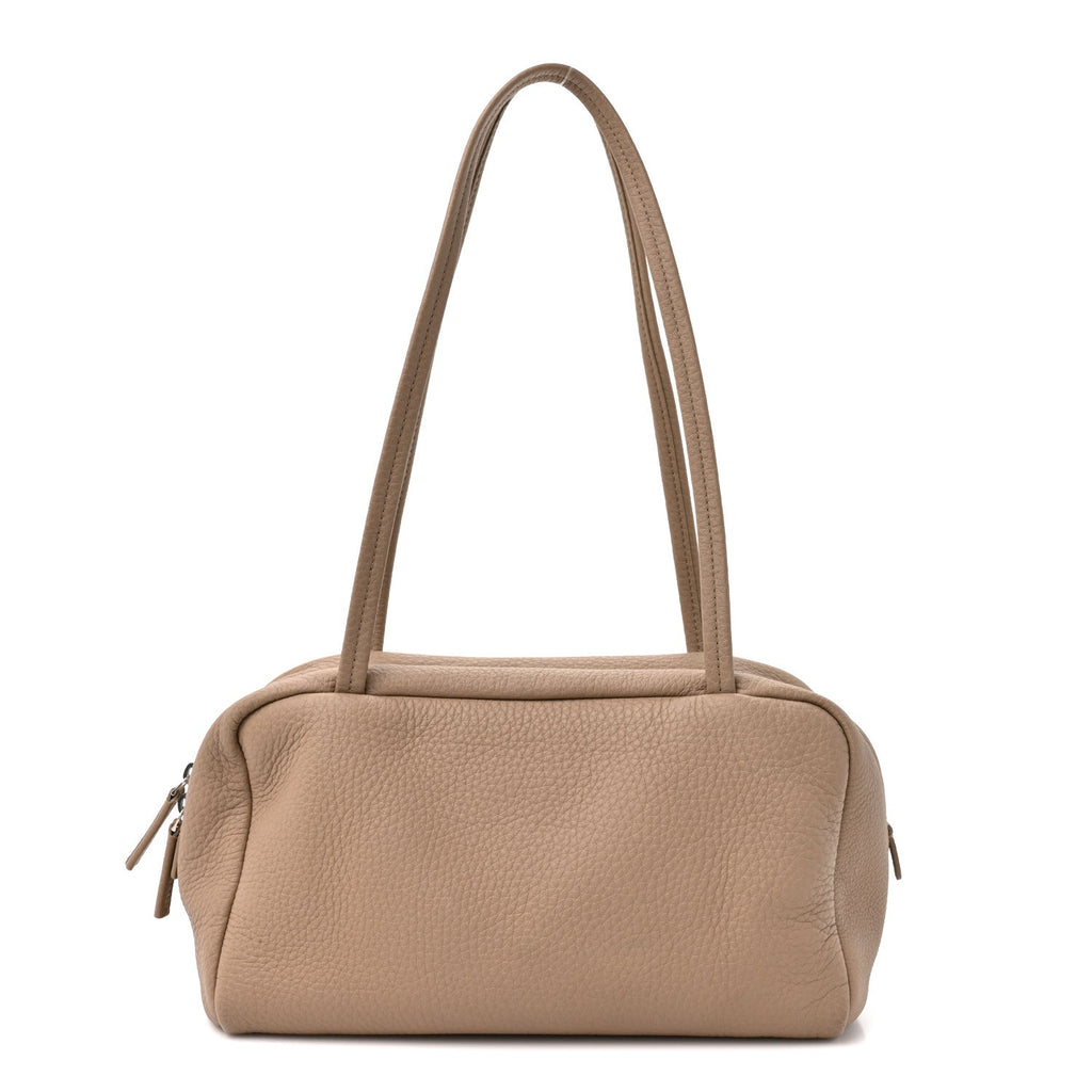The Row Grained Calfskin Astra Bowling Bag Dark Taupe