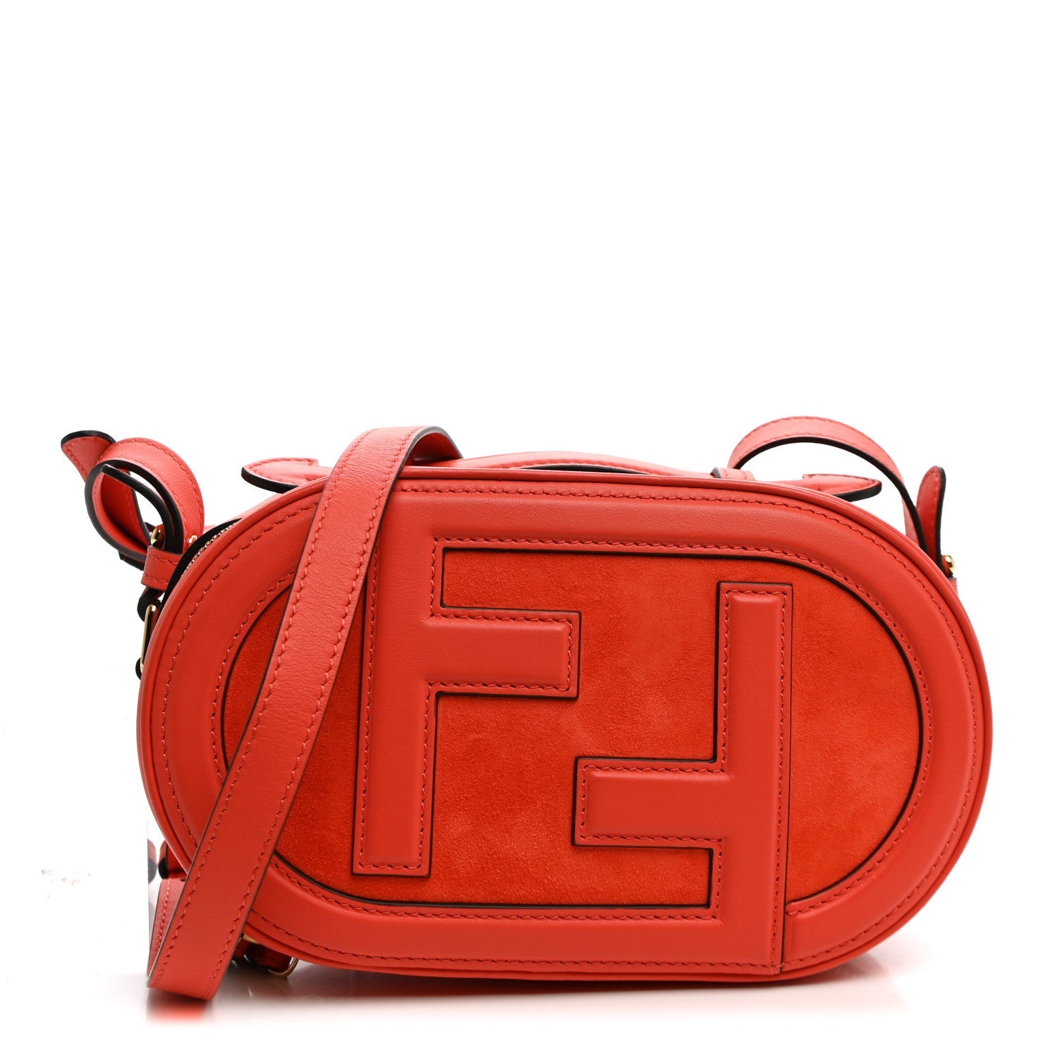 Fendi Vitello Grace Camoscio O'Lock Mini Camera Case Tulipano