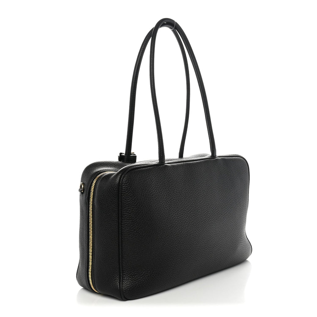 Prada Vitello Daino Large Top Handle Bag Black