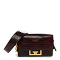 Givenchy Calfskin Crocodile Embossed Eden Bag Eggplant
