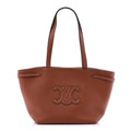 Celine Grained Calfskin Triomphe Medium Cabas Anais Tan