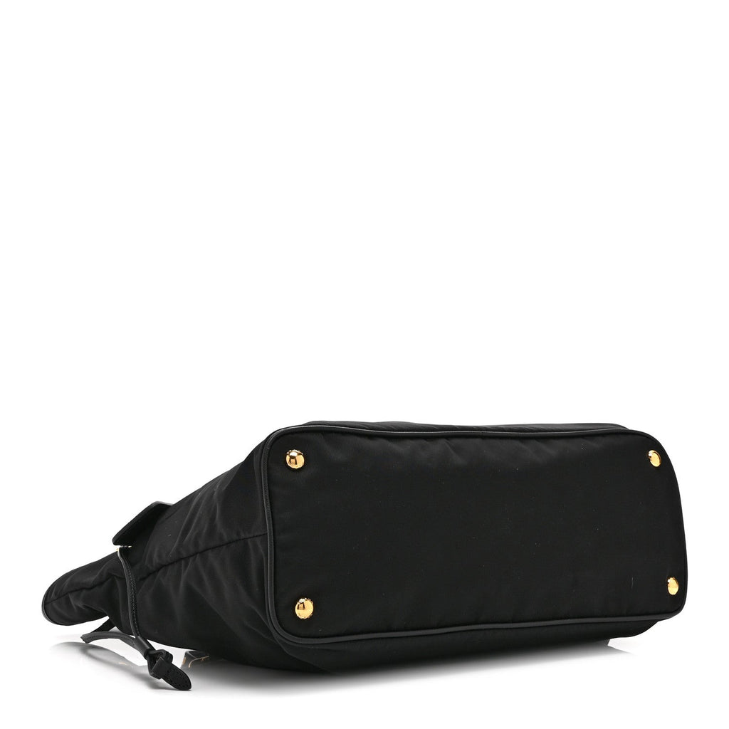 Prada Tessuto Nylon Saffiano Shopping Tote Black