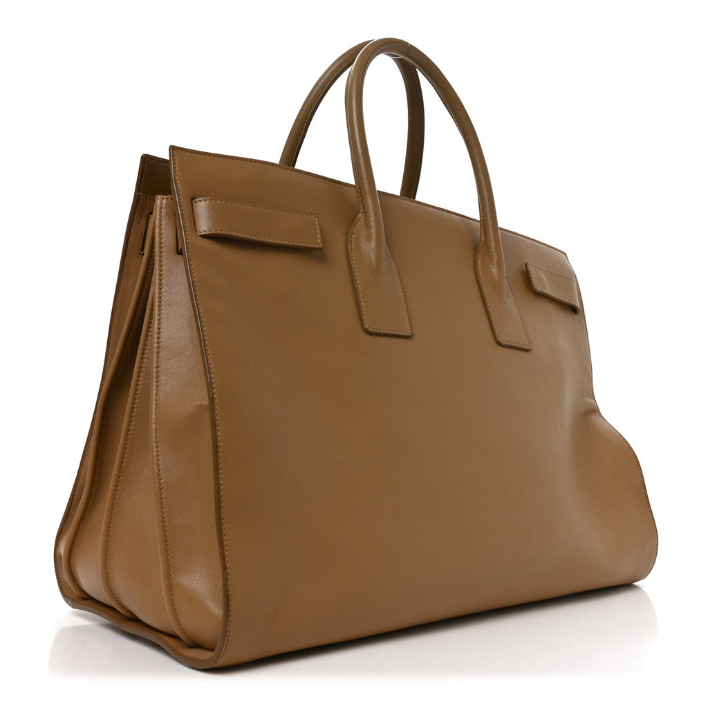 Saint Laurent Calfskin Large Sac de Jour Carryall Natural