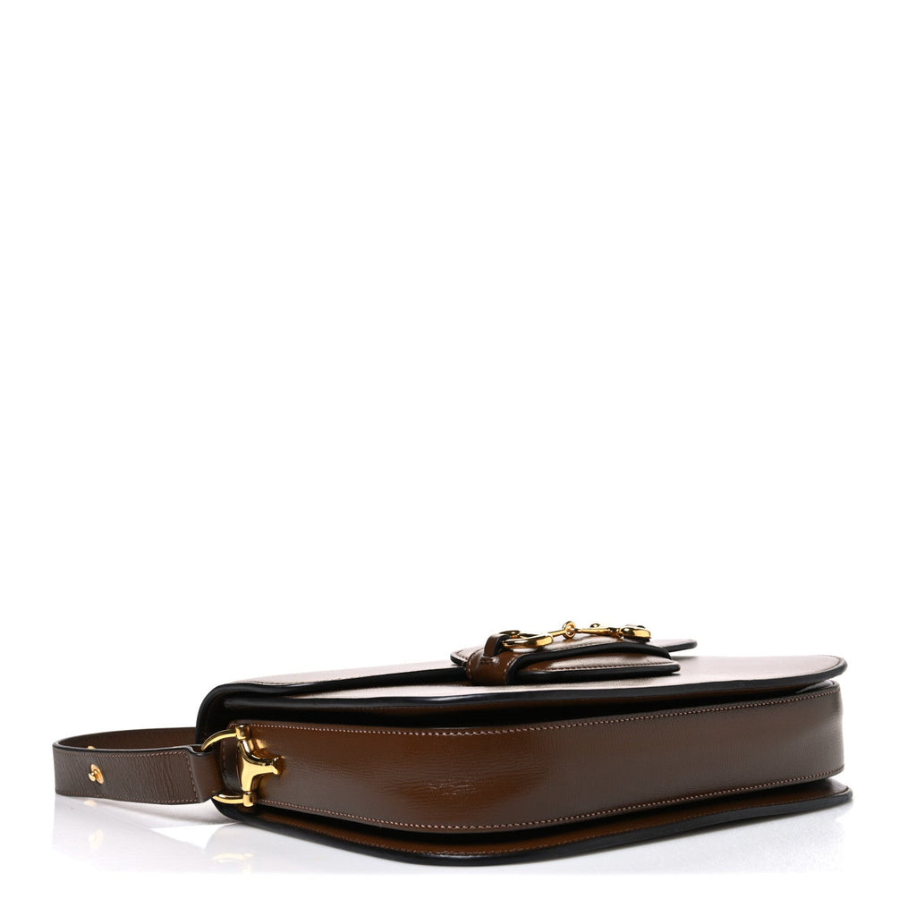 Gucci Azalea Calfskin Horsebit 1955 Shoulder Bag Brown Sugar