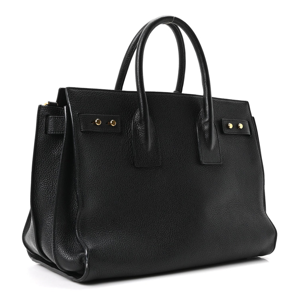 Saint Laurent Grained Calfskin Small Supple Sac De Jour Black