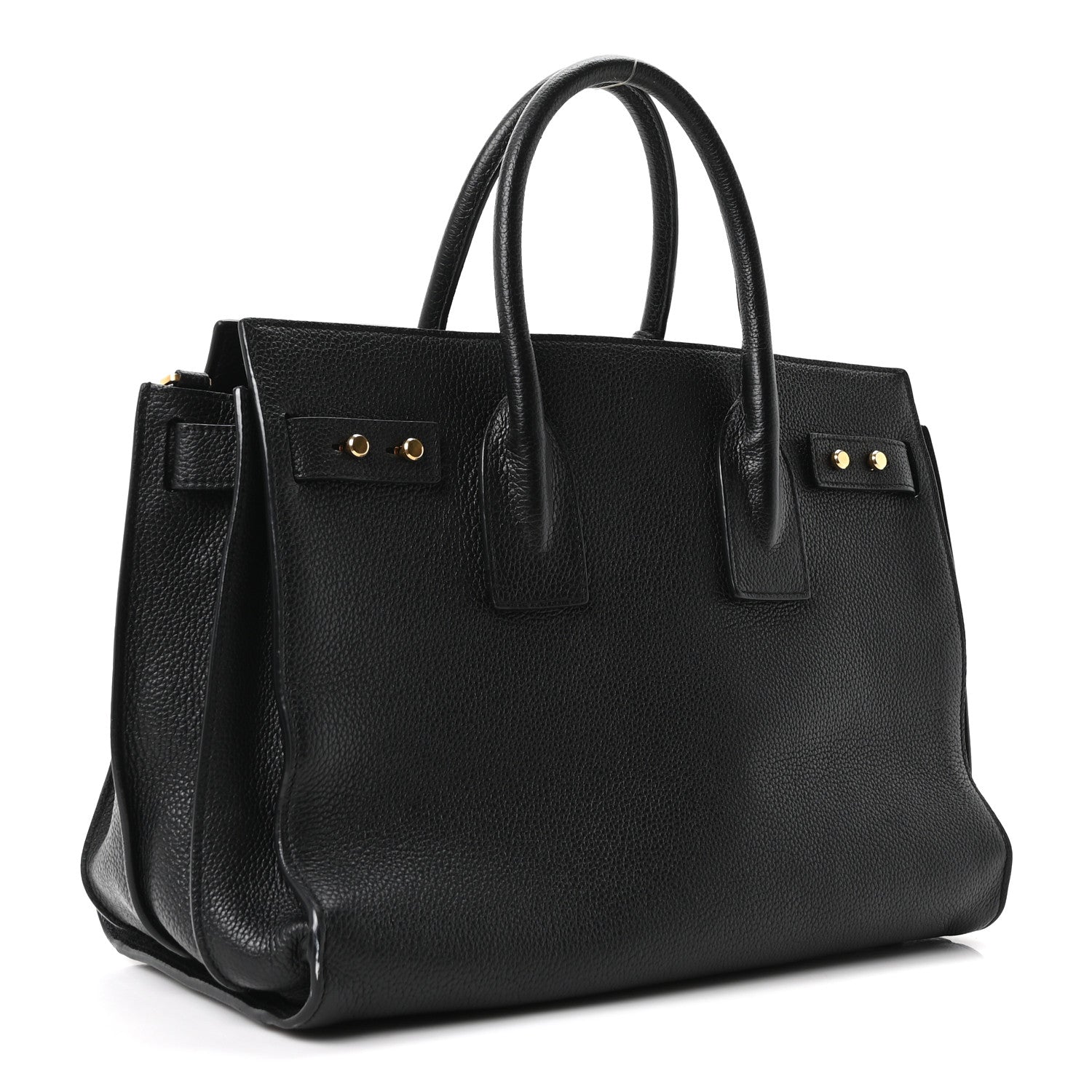 Saint Laurent Grained Calfskin Small Supple Sac De Jour Black