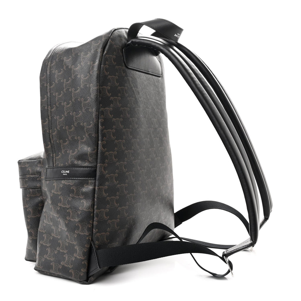 Celine Triomphe Canvas Calfskin Backpack Black