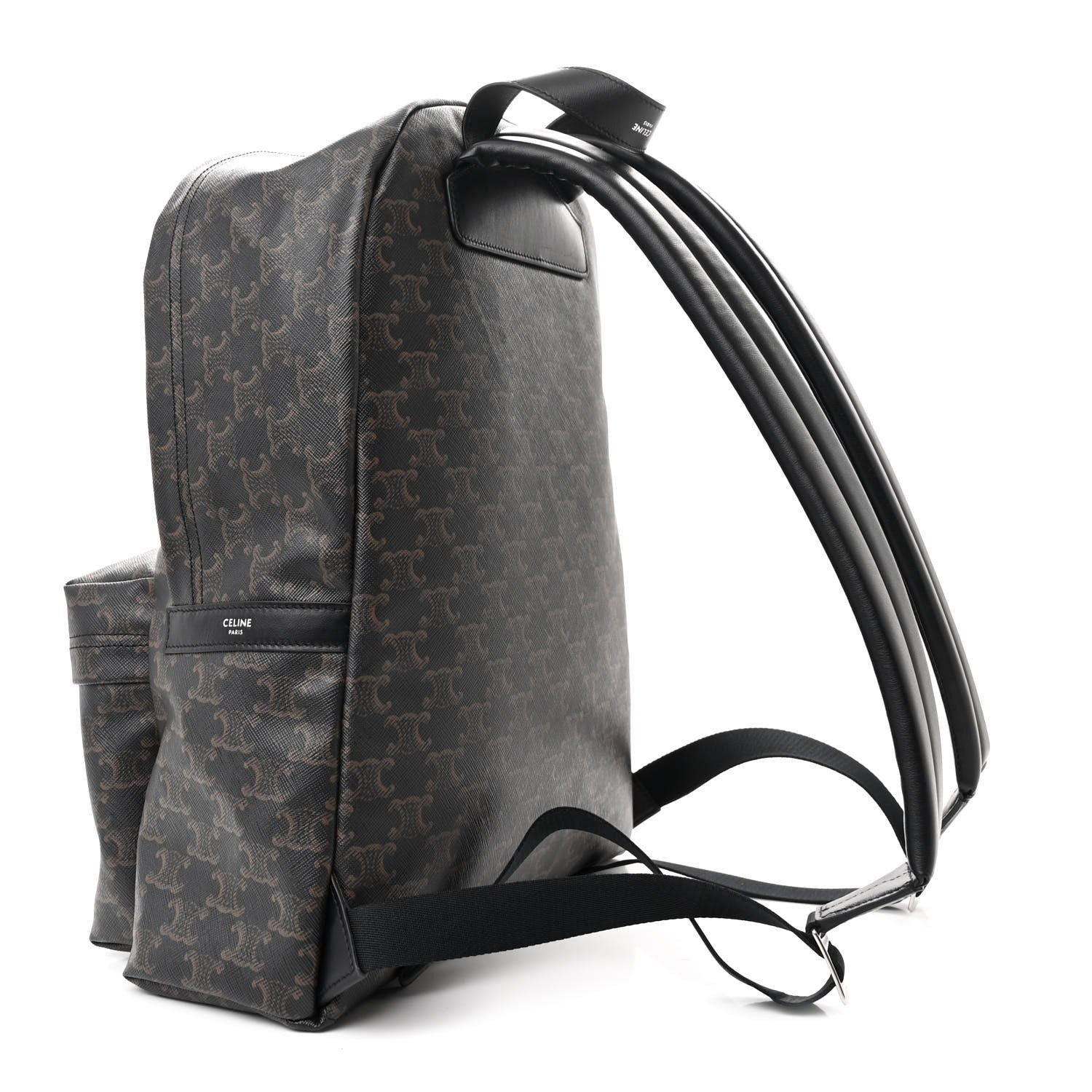 Celine Triomphe Canvas Calfskin Backpack Black