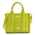 Shiny Crinkled Calfskin Mini The Tote Bag Acid Lime
