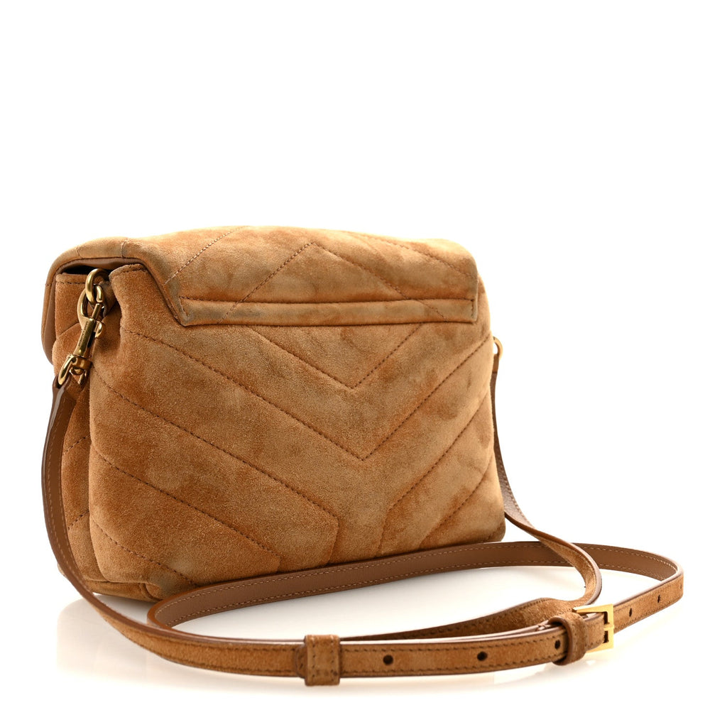 Saint Laurent Suede Toy Loulou Shoulder Bag Cinnamon