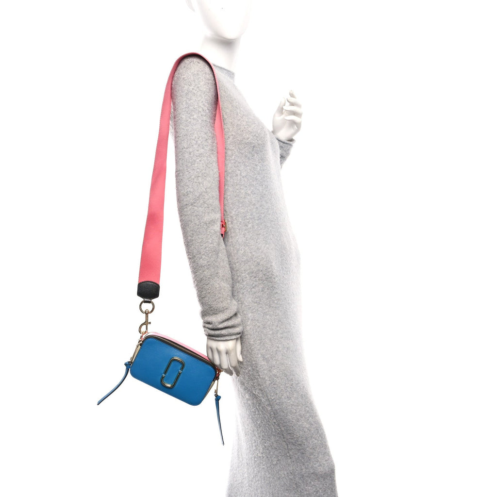 Saffiano Small Snapshot Camera Bag Blue Multicolor
