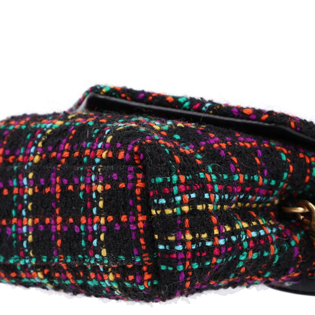 Saint Laurent Tweed Toy Loulou Shoulder Bag Black