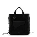 Dior X SACAI Nylon Grained Calfskin Saddle Tote Black