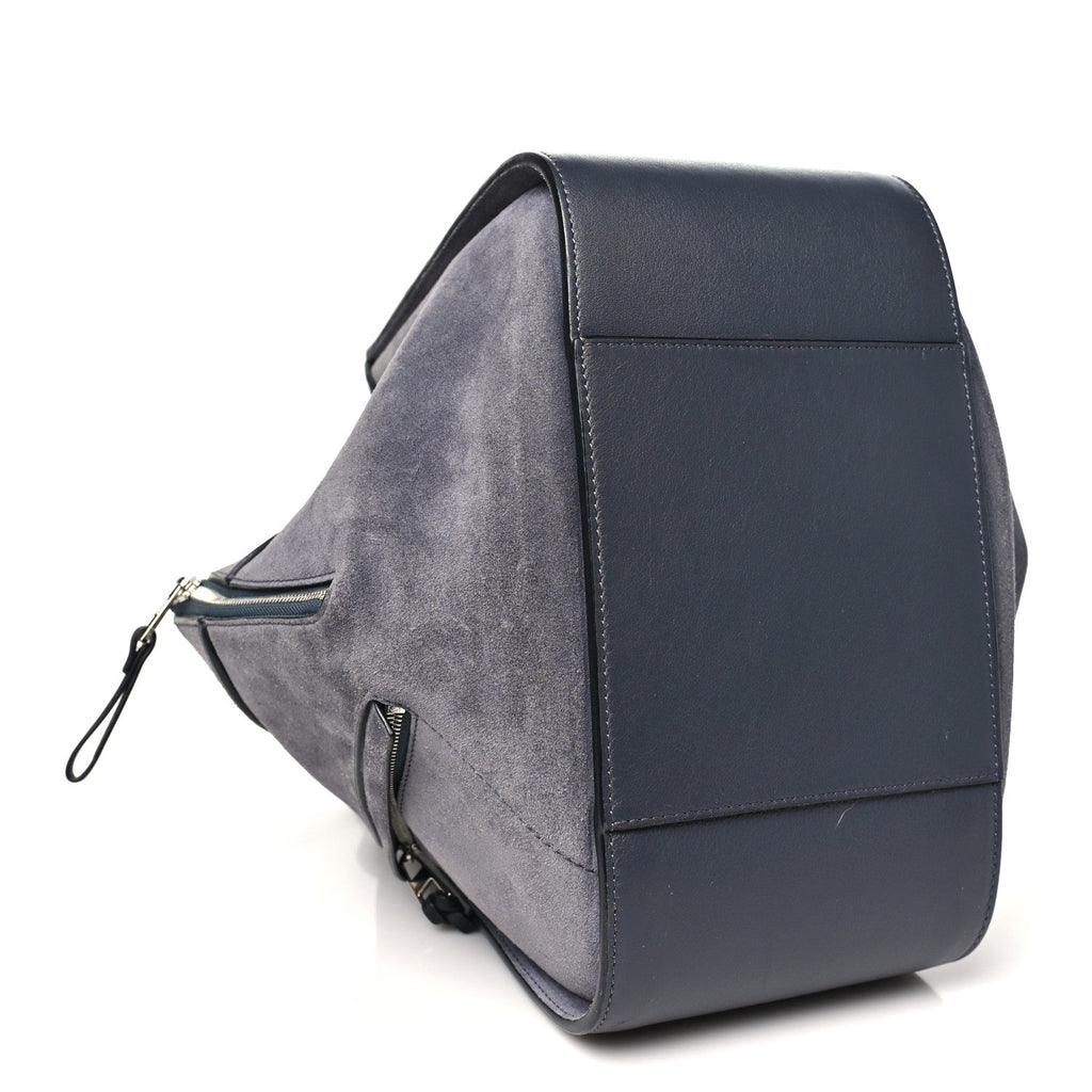 Loewe Calfskin Suede Medium Hammock Shoulder Bag Grey Black