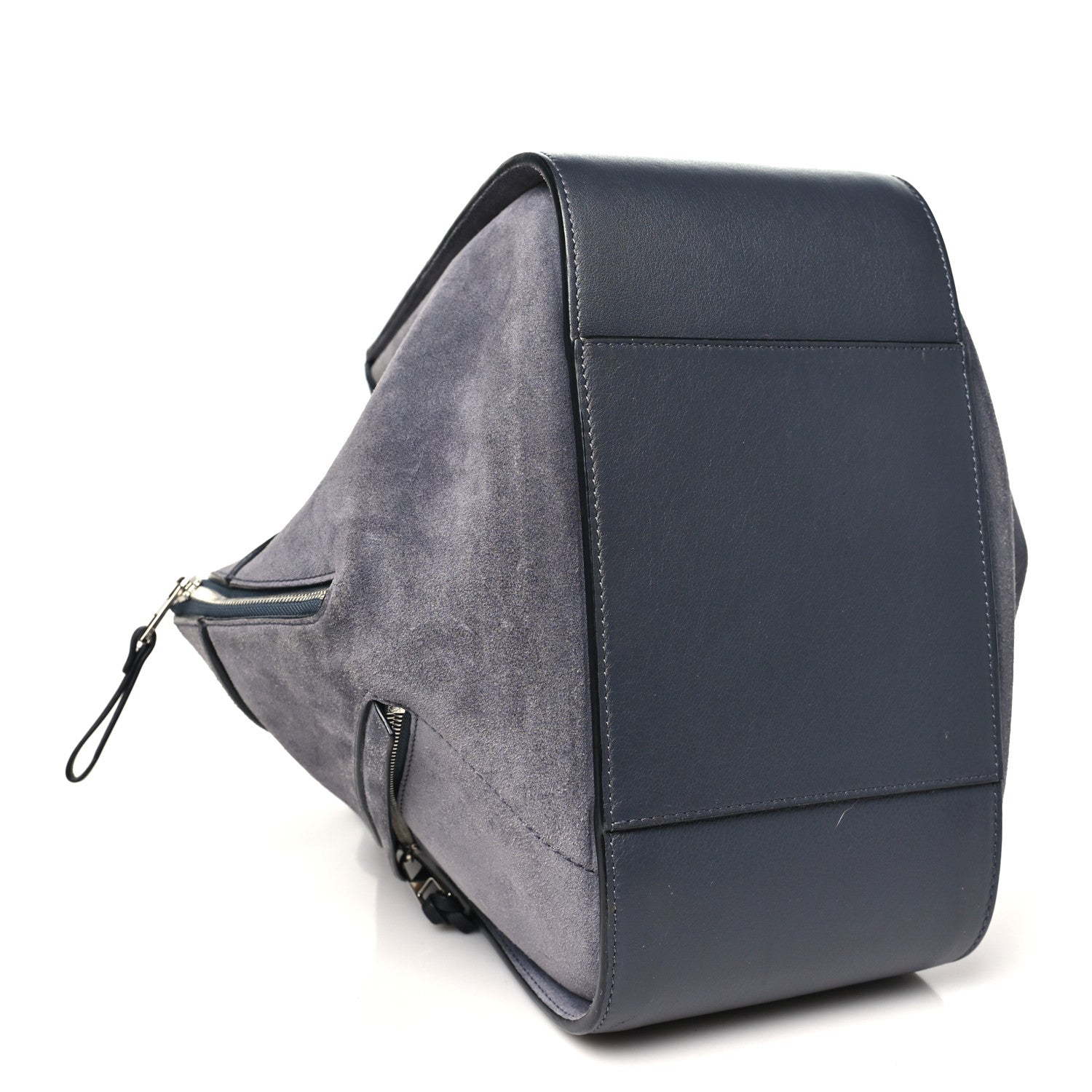 Loewe Calfskin Suede Medium Hammock Shoulder Bag Grey Black