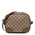 Gucci Monogram Mini Bree Messenger Bag Beige Tabacco