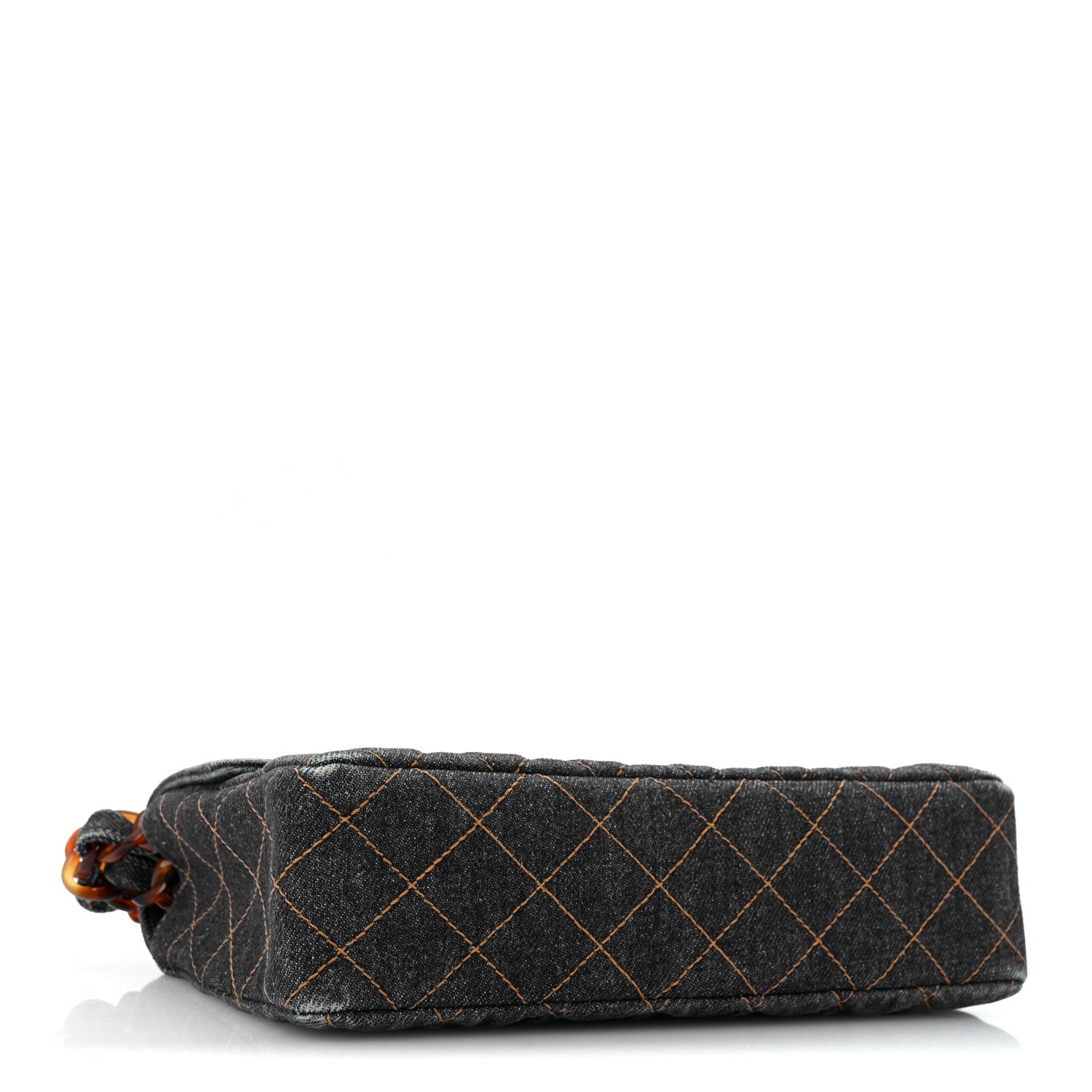 Chanel Denim Quilted Tortoise Single Flap Blue