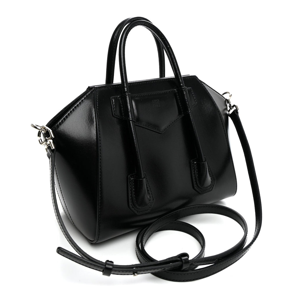 Givenchy Box Calfskin Mini Lock Antigona Shoulder Bag Black
