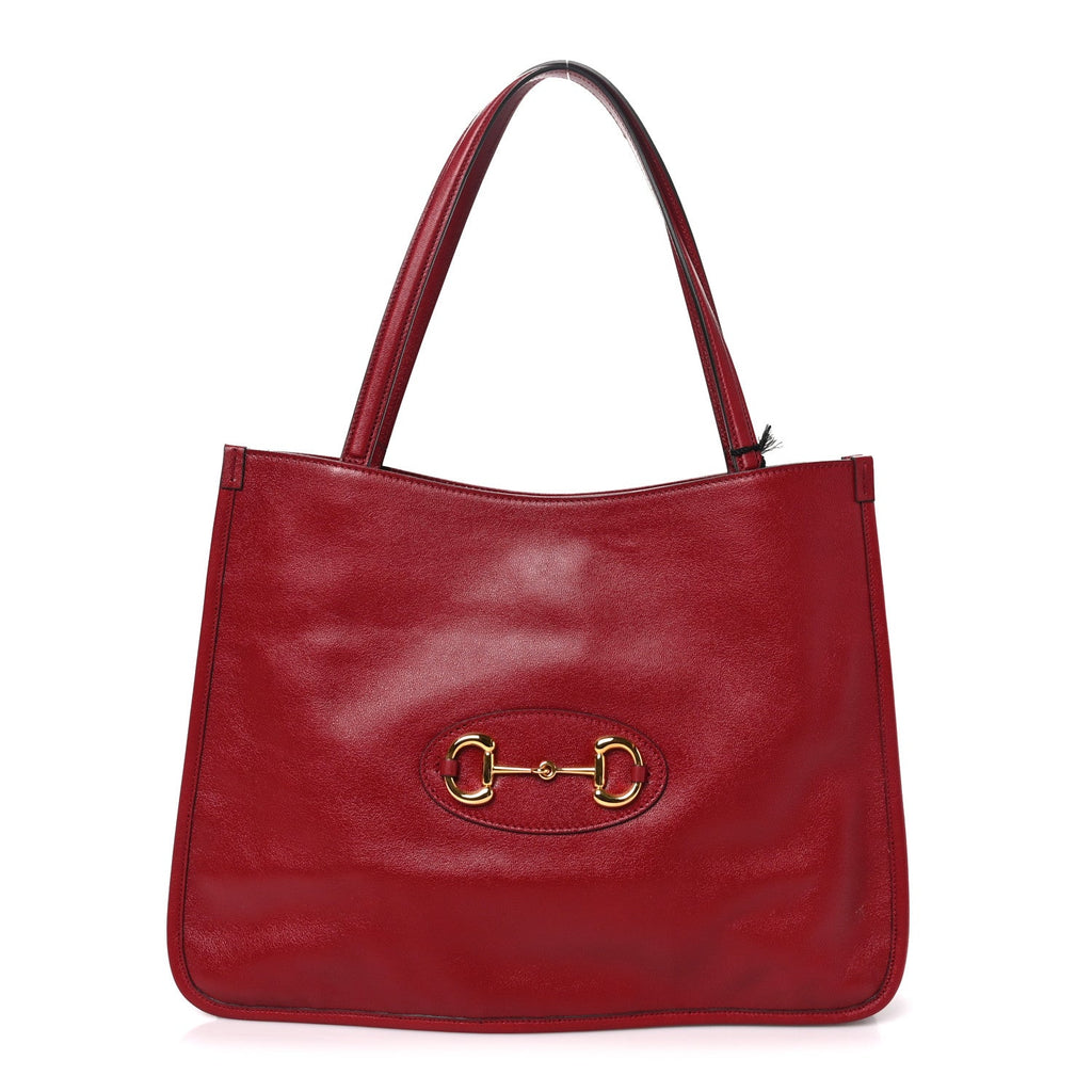 Gucci New Sakai Calfskin Lux Horsebit 1955 Tote Bag New Cherry Red