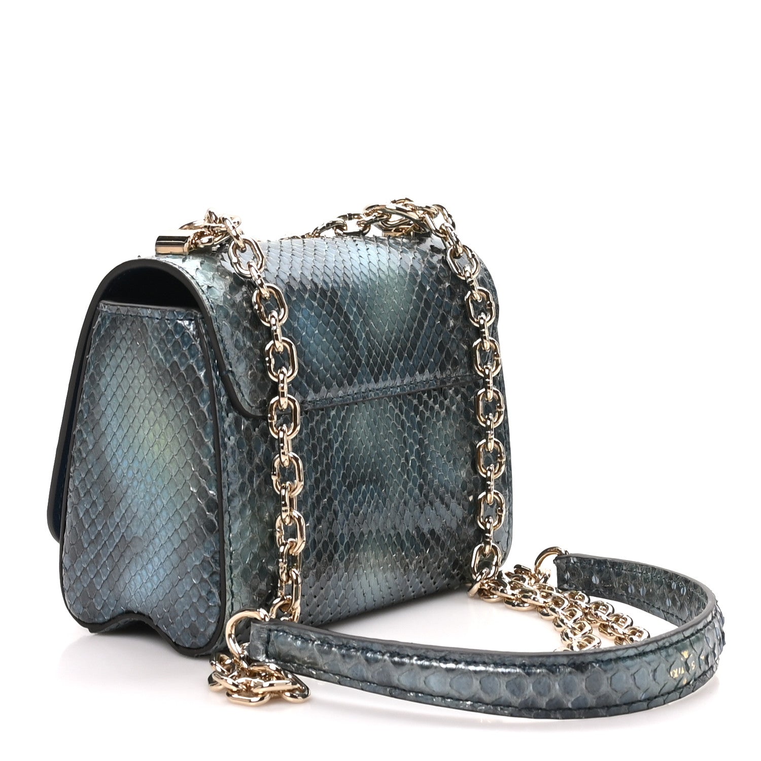Louis Vuitton Snakeskin Twist Shoulder Bag PM Blue Multicolor