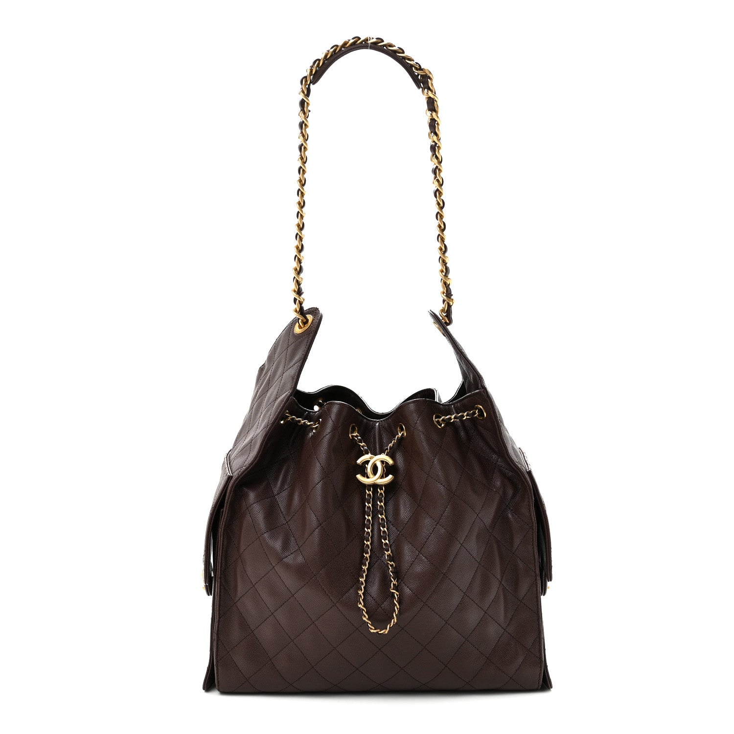 Chanel Caviar Quilted Medium Chanel 25 Handbag Dark Brown