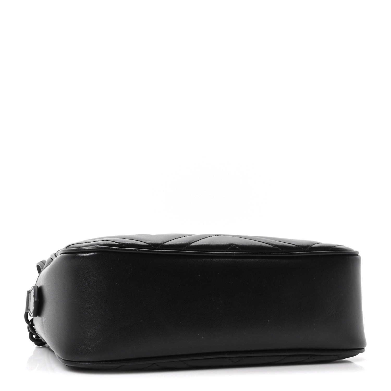 Gucci Calfskin Matelasse Monochrome Small GG Marmont Chain Shoulder Bag Black