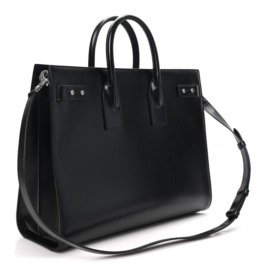 Saint Laurent Calfskin Large Thin Sac De Jour Black