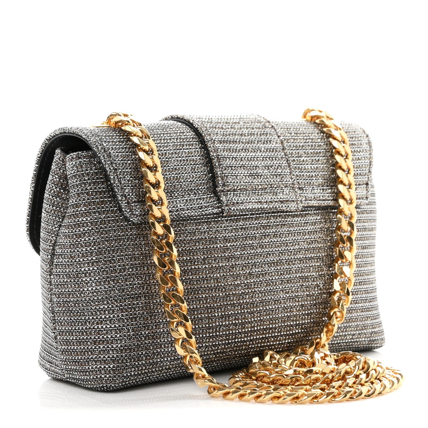 Celine Glitter Textile Mini Victoire Bag Gold