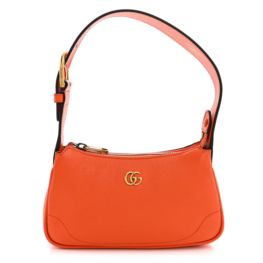 Gucci Goatskin Mini Aphrodite Shoulder Bag Orange