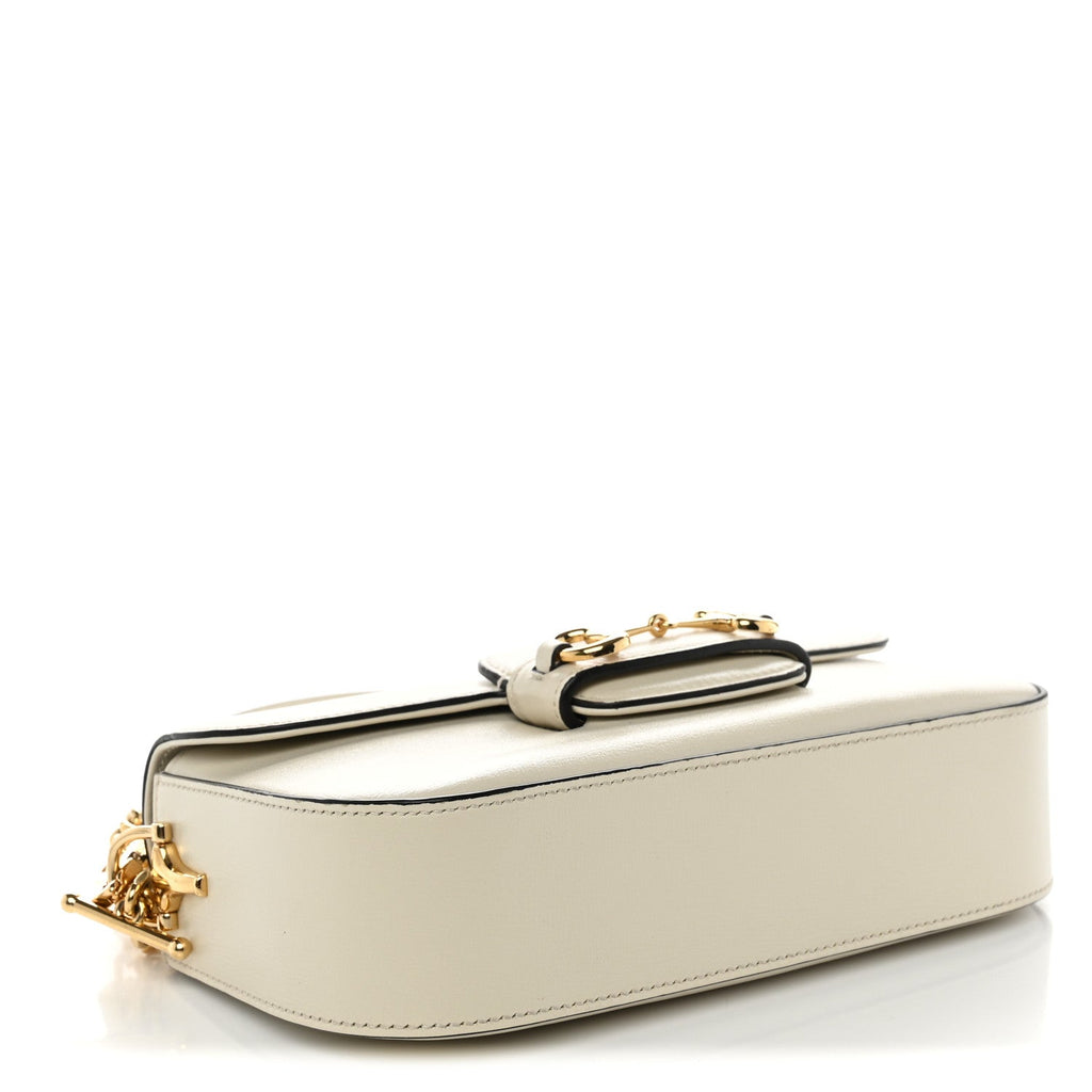 Gucci Azalea Calfskin Small Horsebit 1955 Chain Shoulder Bag Mystic White